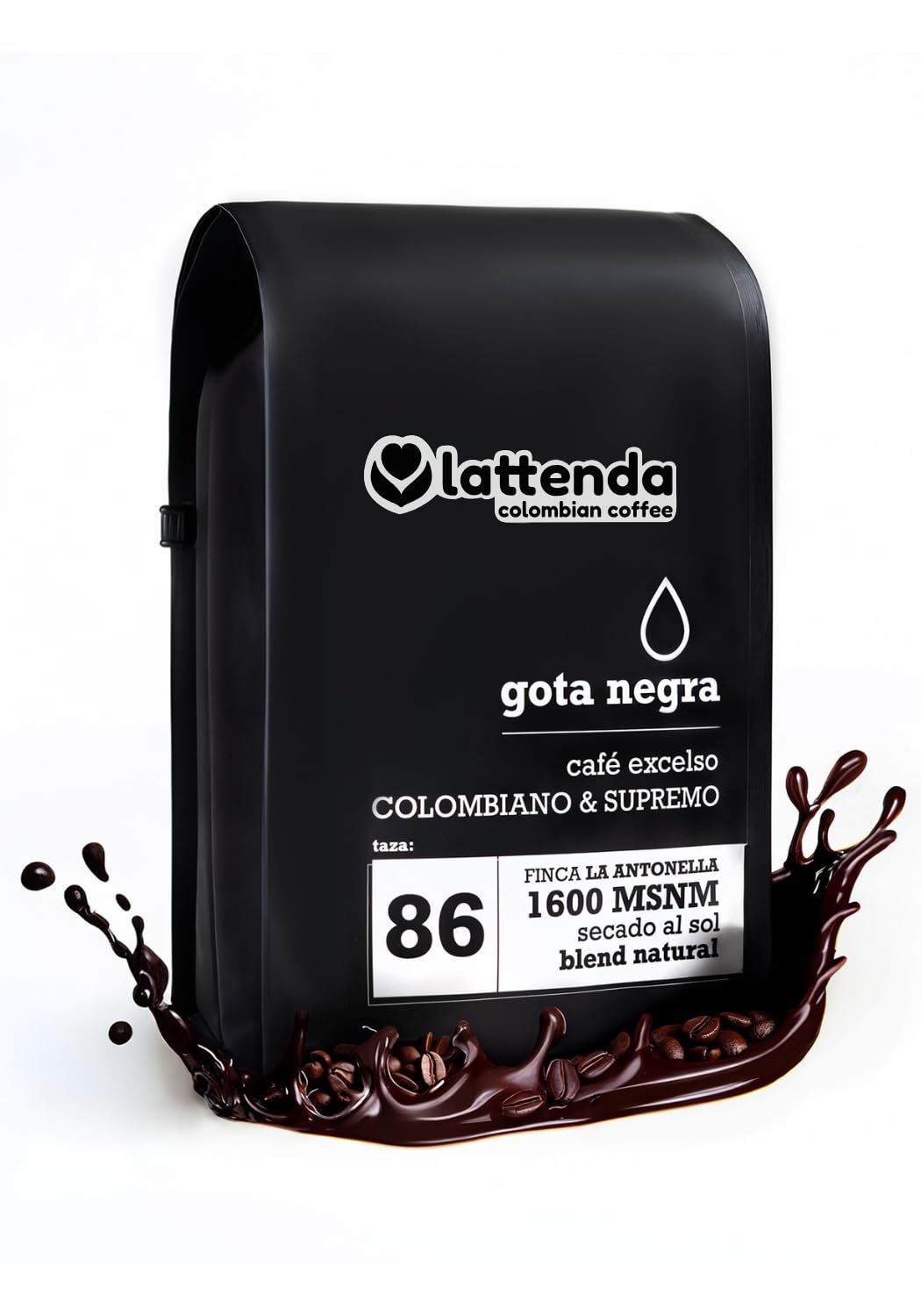 Lattenda Gota Negra Medium Roast Specialty Coffee (Ground) 340 Gr. - Caf Especial Colombiano Tostado