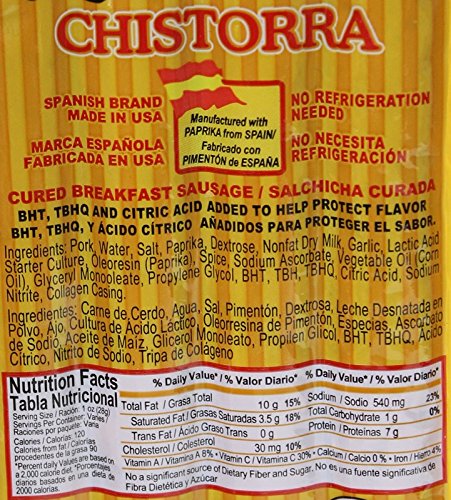 Chistorra Cooking and Breakfast Sausage, 1 Ounce