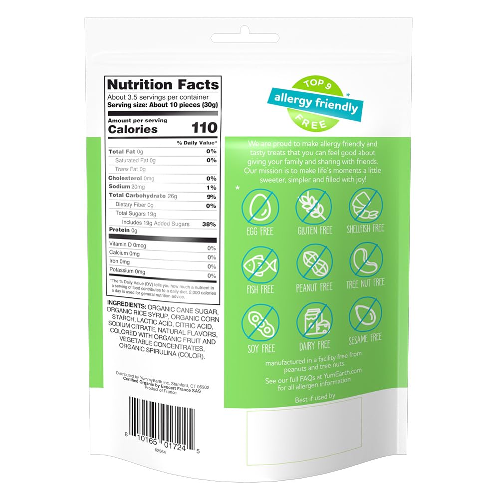 YumEarth Organic Easter Sour Littles Chewy Candy - Allergy Friendly (Top 9 Free), No Artificial Dyes or Flavors, Non GMO, Gluten Free, Vegan Candy Snacks - 4 Ounce (Pack of 1)