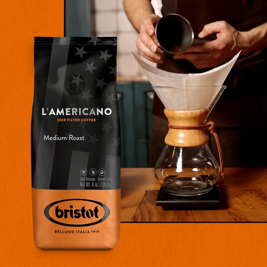 L'americano Filter Ground Coffee/Medium Roast+ 100% Arabica+DECAf/For Pour-over - French Press - Drip Coffee | 8oz/226.8