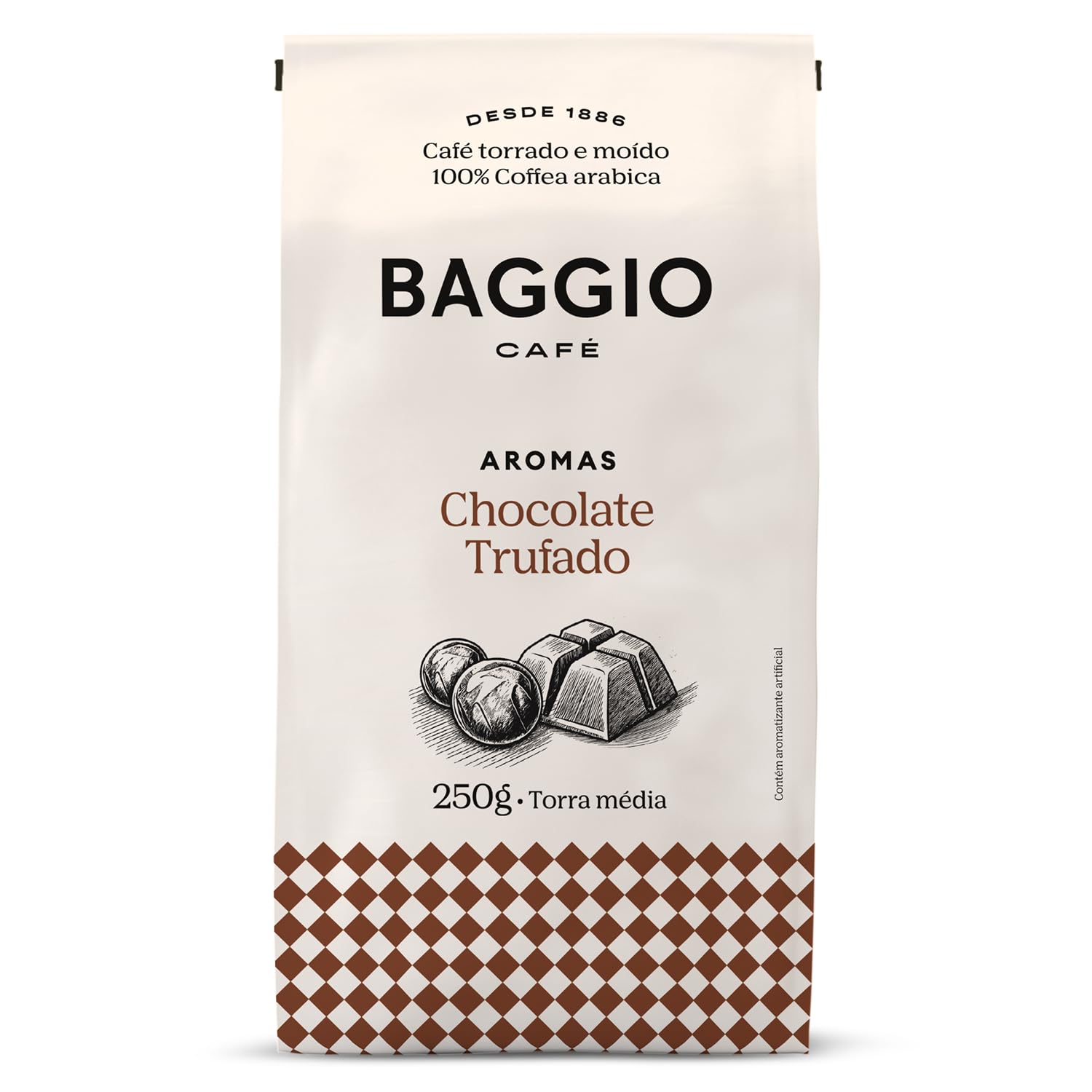 Baggio Café Ground Gourmet Coffee Flavored Truffled Chocolate - Medium Roast 8.8 oz