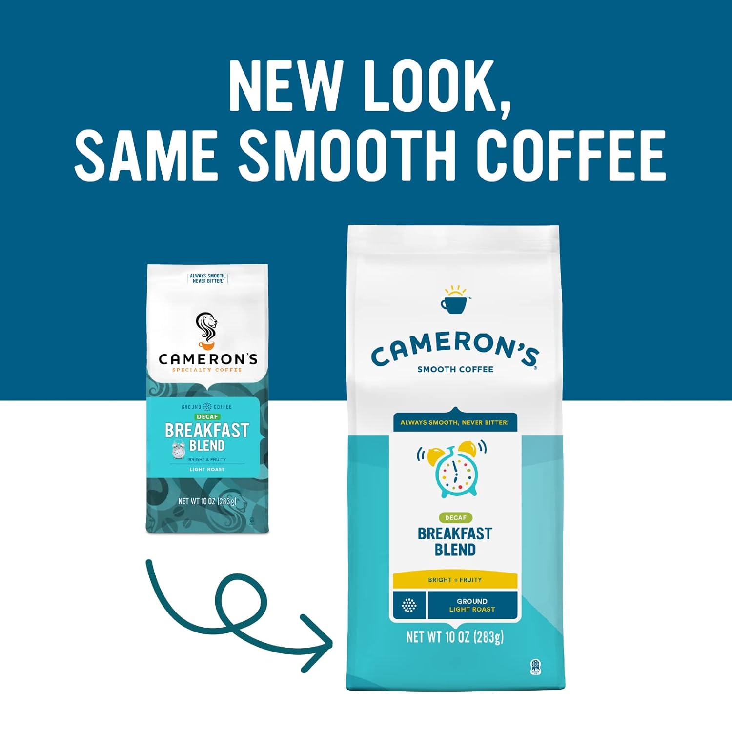 Cameron's Coffee Roasted Ground Coffee Bag, Decaf Breakfast Blend, 10 Ounce