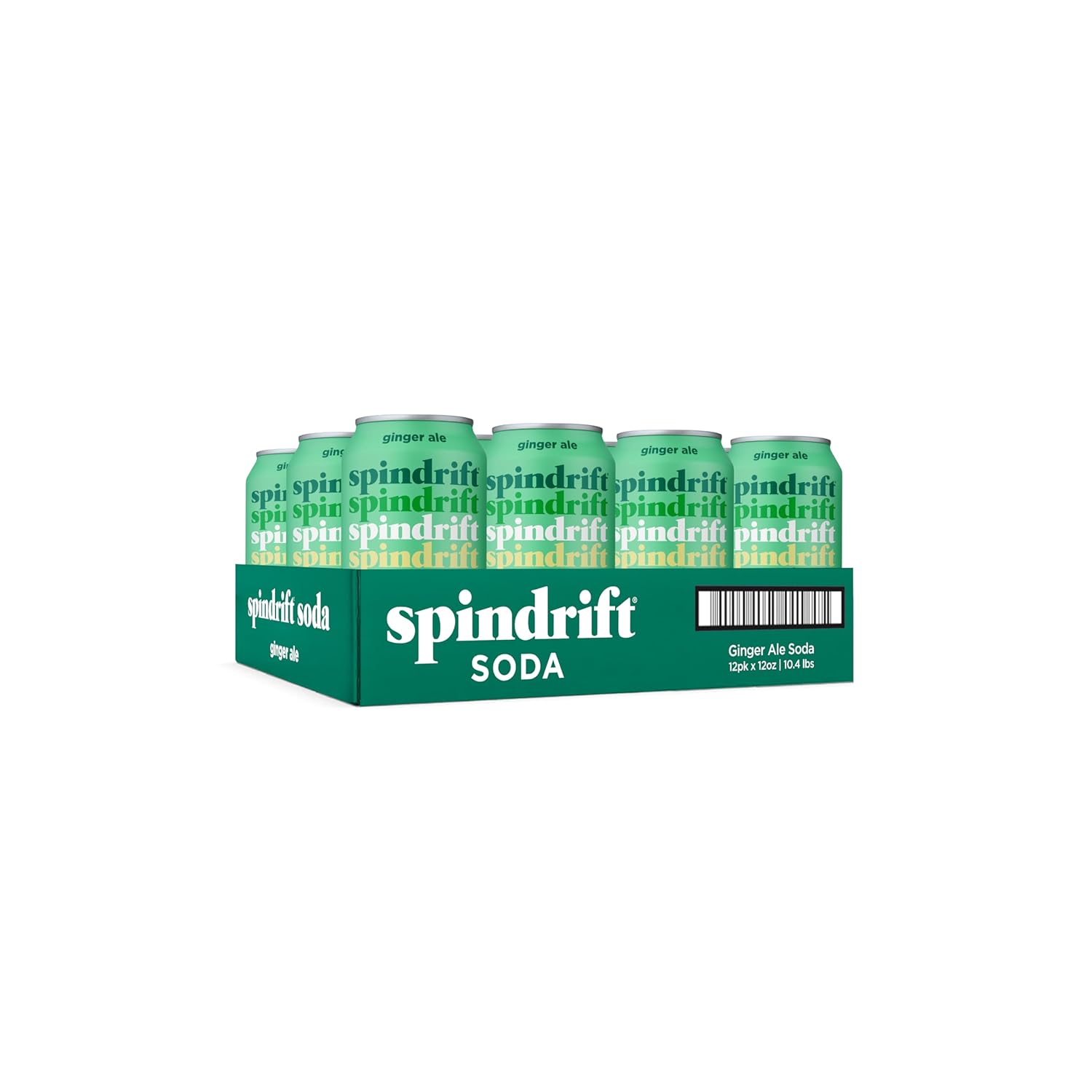 Spindrift Soda Ginger Ale Soda Made with Real Squeezed Fruit 12 Pack Case