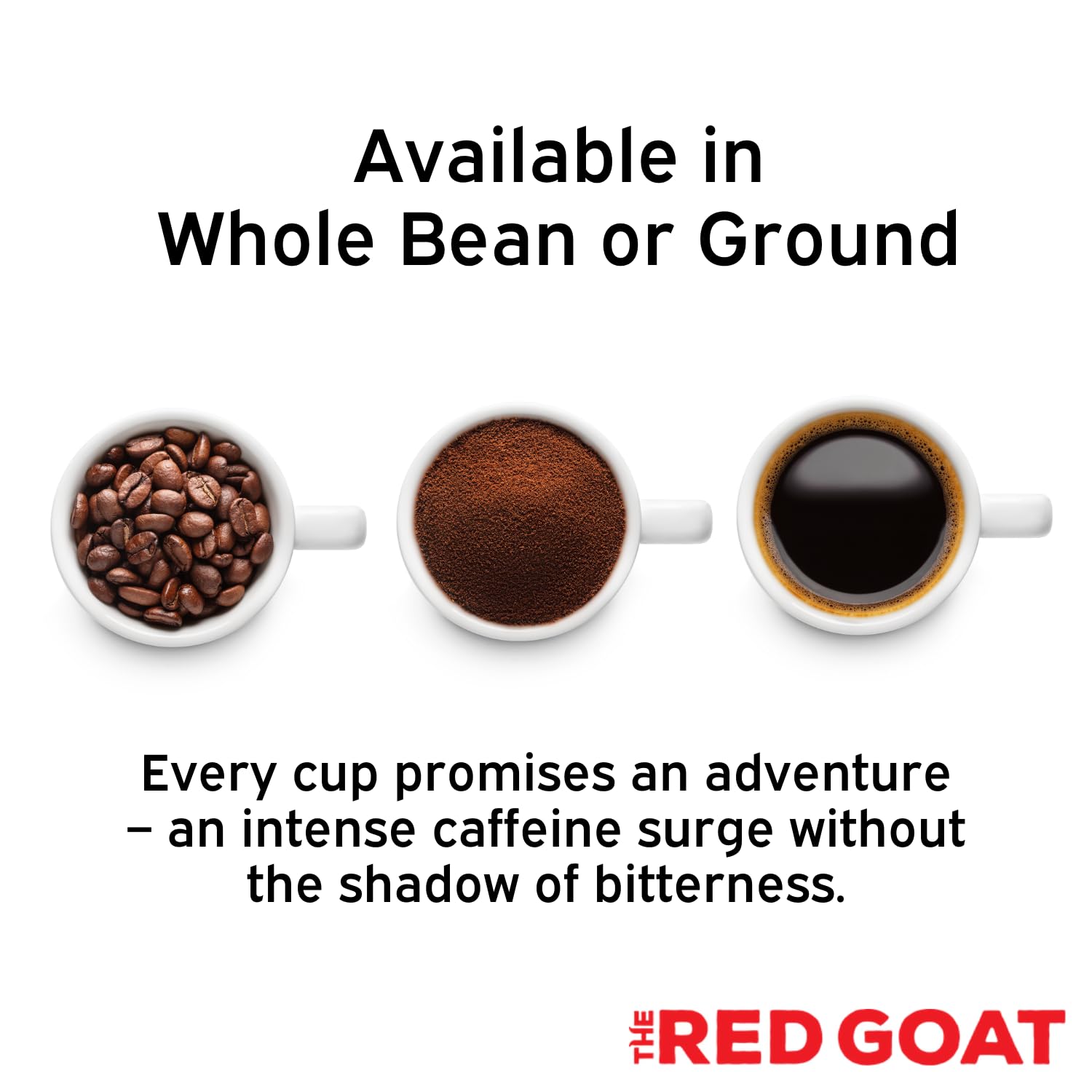 The Red Goat Ground Coffee Beans [16 OZ] | Highest-Caffeine on the Market | 1 Cup = 6 Average Cups of Coffee | 17,000 UG/G Caffeine