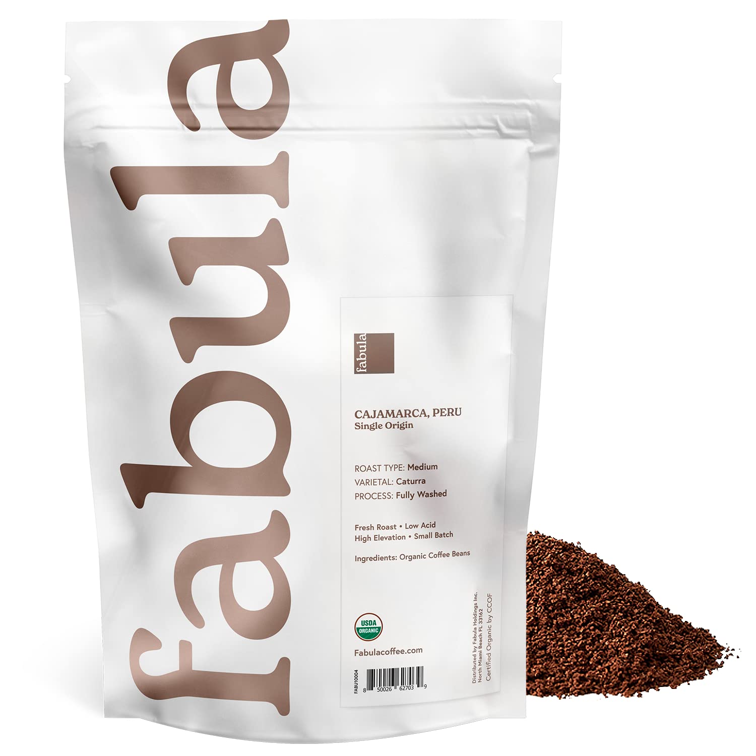 Fabula Organic Coffee Freshly Grounded - Medium and Half-Caff Medium - 2 Bag Bundle