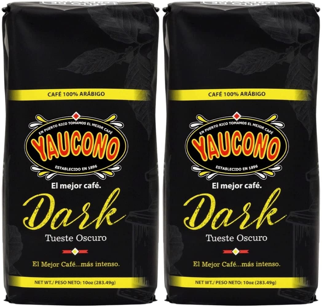 Yaucono Dark Roast Ground Coffee, Puerto Rico, 100% Arabica, 10 Ounce (Pack of 2)