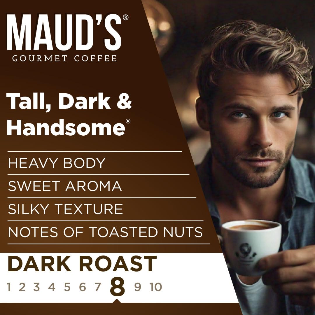 Maud's Dark Roast Ground Coffee, 1 Bag (20 oz), 100% Arabica Coffee, 52 Servings