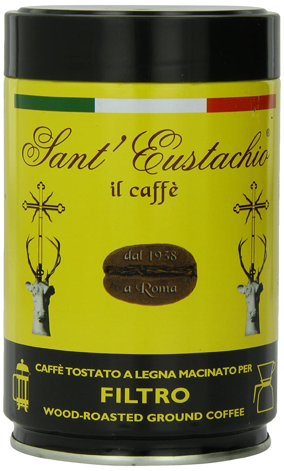 Sant Eustachio Ground Coffee in Can, Filtro, 8.8 Ounce