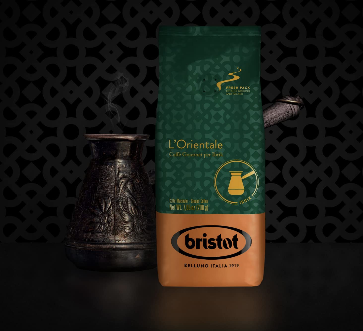 Bristot L'Orientale | Gourmet Coffee for Ibrik | Ground Coffee | 7.05 oz /200g