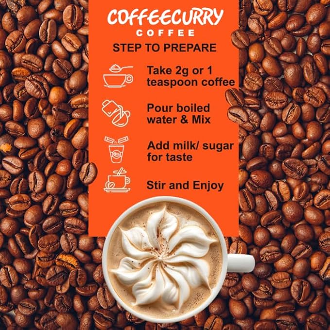 COFFEECURRY Pineapple Coffee Premix (30 Sachets - 1 Month Pack) - With Refreshing and Fruity Blends of Natural Ingredients