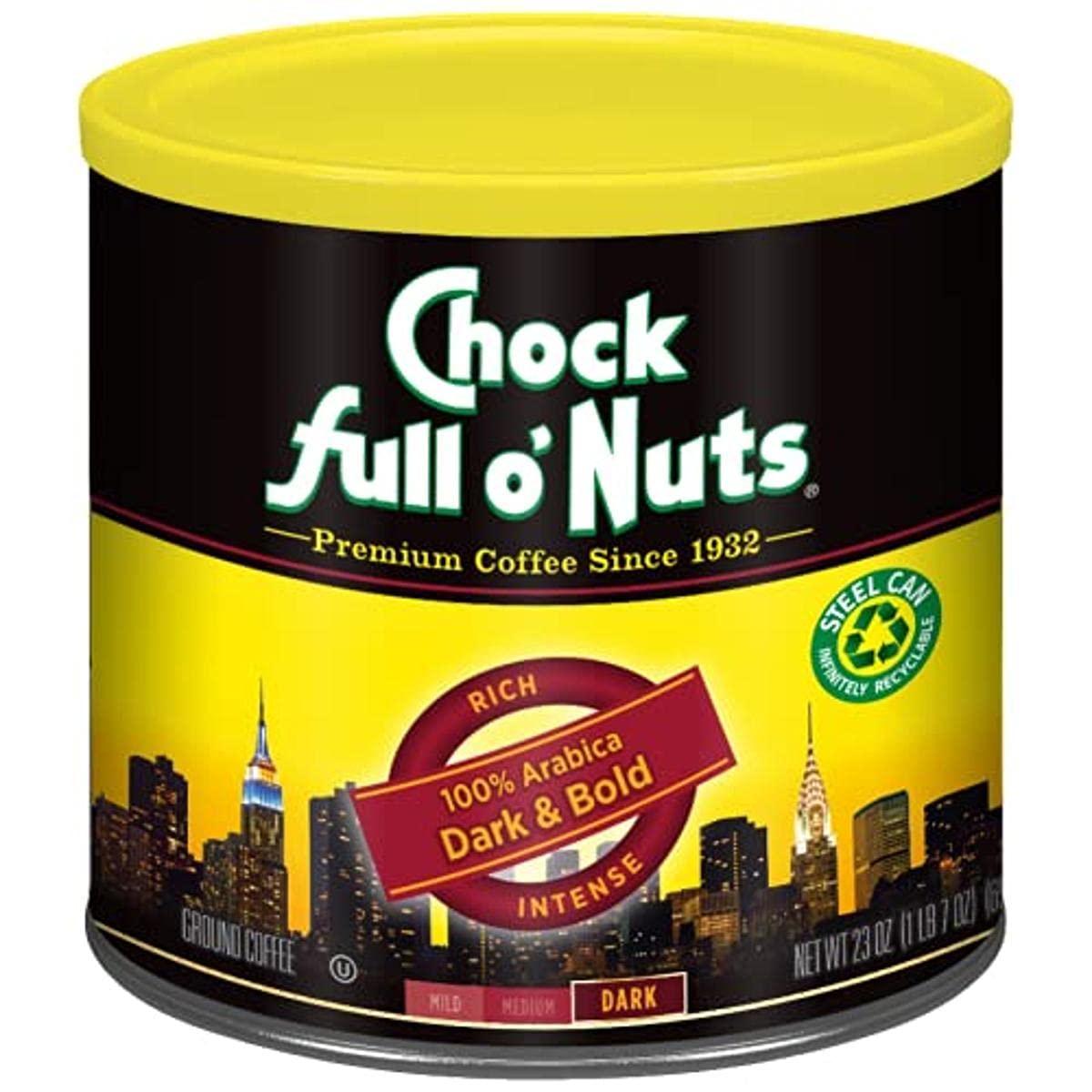 Chock Full o’Nuts Original Roast Ground Coffee, Medium Roast – Coffee Beans – Smooth, Full-Bodied Medium Blend with A Rich Flavor (26 Oz. Can)