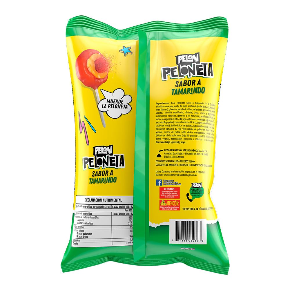 Pelon Peloneta Tamarind with Mango Lollipops,0.81 ounce, (18 pc)
