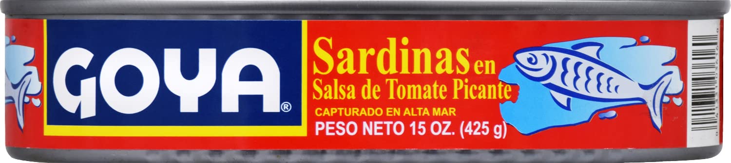 Goya Foods Sardines in Hot Tomato Sauce, 15 Ounce (Pack of 24)