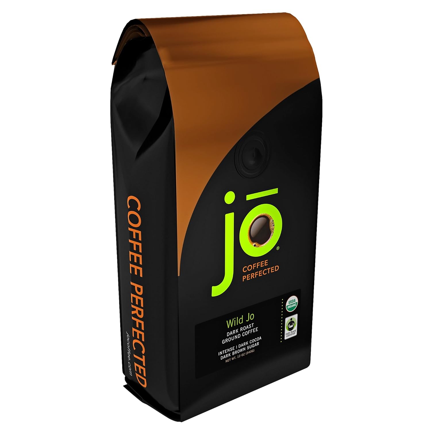 WILD JO: 12 oz, Dark French Roast Organic Coffee, Ground Coffee, Bold Strong Rich Wicked Good Coffee! Great Brewed or Cold Brew, USDA Certified Fair Trade Organic Arabica Coffee, NON-GMO Gluten Free