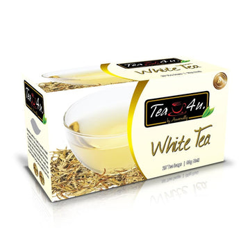 Tea4U White Ceylon Tea Bags - Handpicked Ceylon Tea from Sri Lanka's Finest Gardens - Rich & Fragrant Brew, Expertly Blended Smooth & Refreshing Flavor Convenient for Easy Brewing - 25 Tea Bags