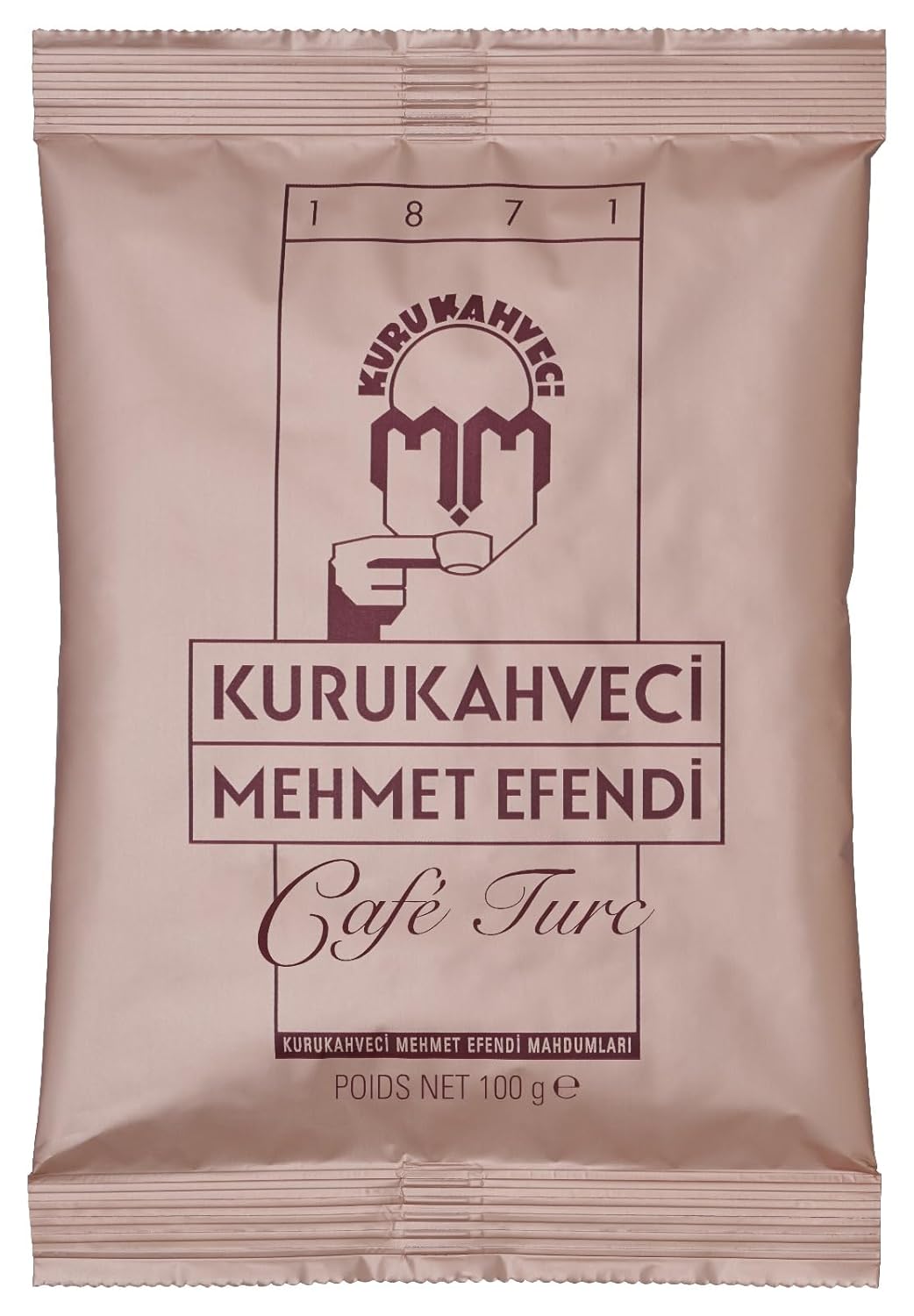 KURUKAHVECI MEHMET EFENDI Turkish Coffee, Arabica Beans, Roasted Ground,Rich Aroma, Fresh, Medium to Heavy-bodied, Original Taste Since 1871 (3.52 OZ / 100 Gr)