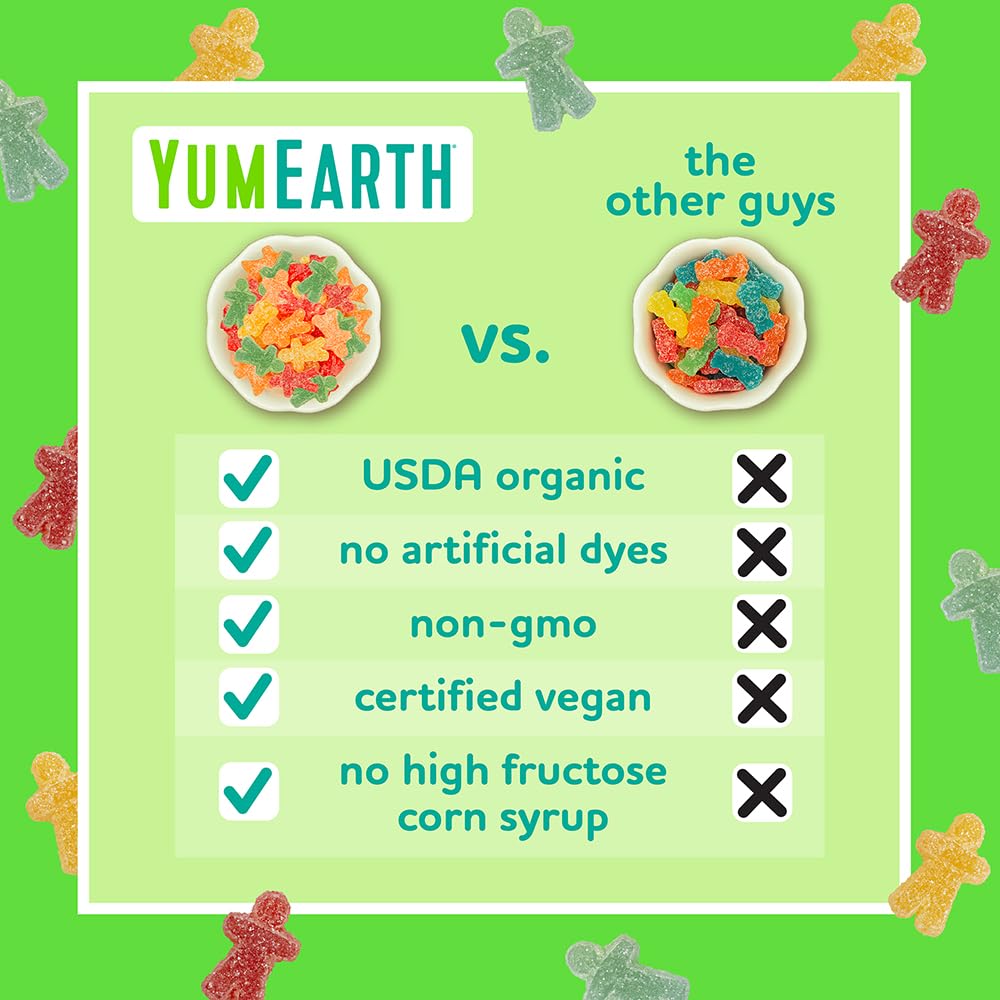 YumEarth Organic Sour Littles Chewy Candy - Allergy Friendly (Top 9 Free), No Artificial Dyes or Flavors, Non GMO, Gluten Free, Vegan Candy Snacks - 5 Ounce Bag (Pack of 6)