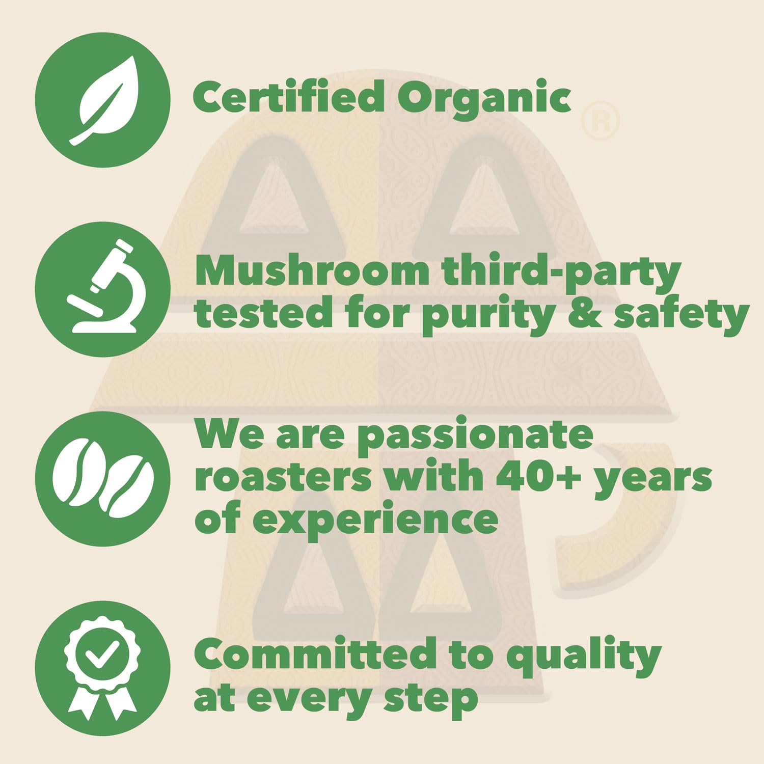 Harmonic Grounds Organic Cinnamon Medium Roast Mushroom Coffee | Organic Ground Coffee with Functional Mushrooms | Lion’s Mane, Reishi, Chaga, Cordyceps, Turkey Tail | Fruiting Body Only | 14 oz Bag