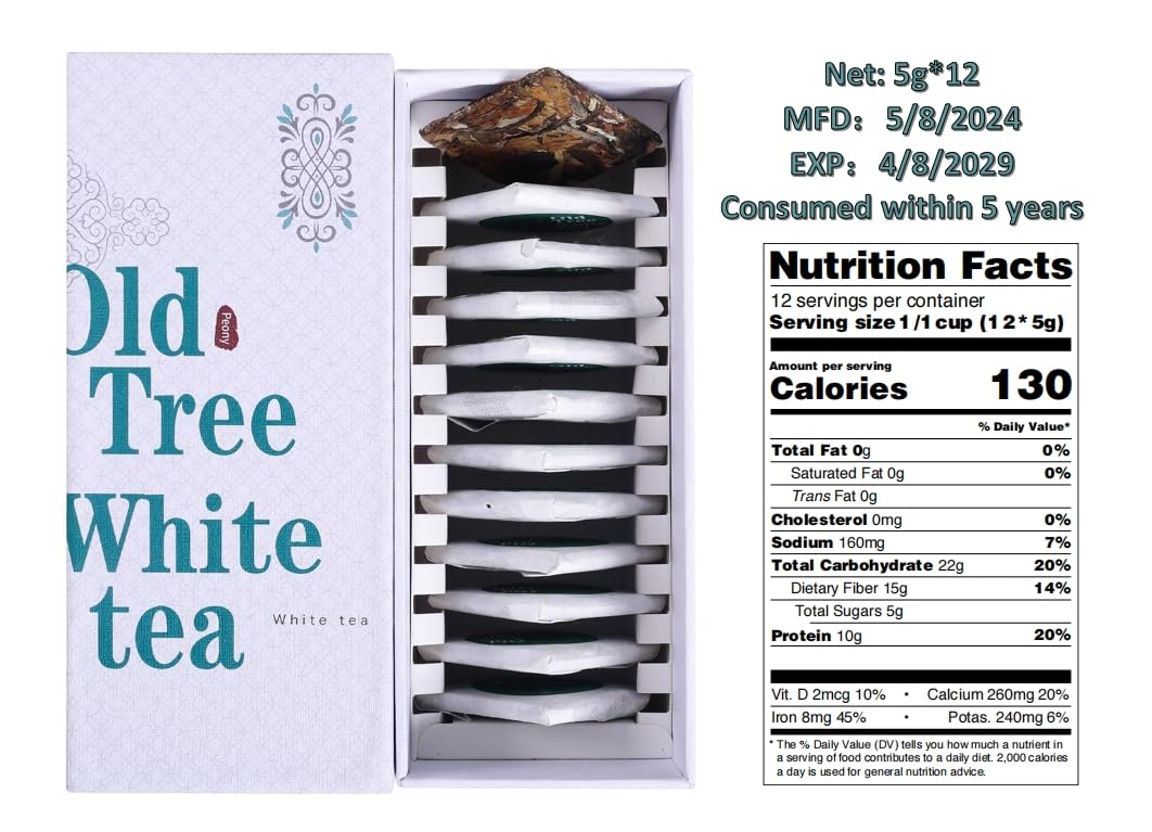 China Yunnan Old Tree White Tea, Premium Organic White Tea, Chinese Tea Gift 12 * 5g