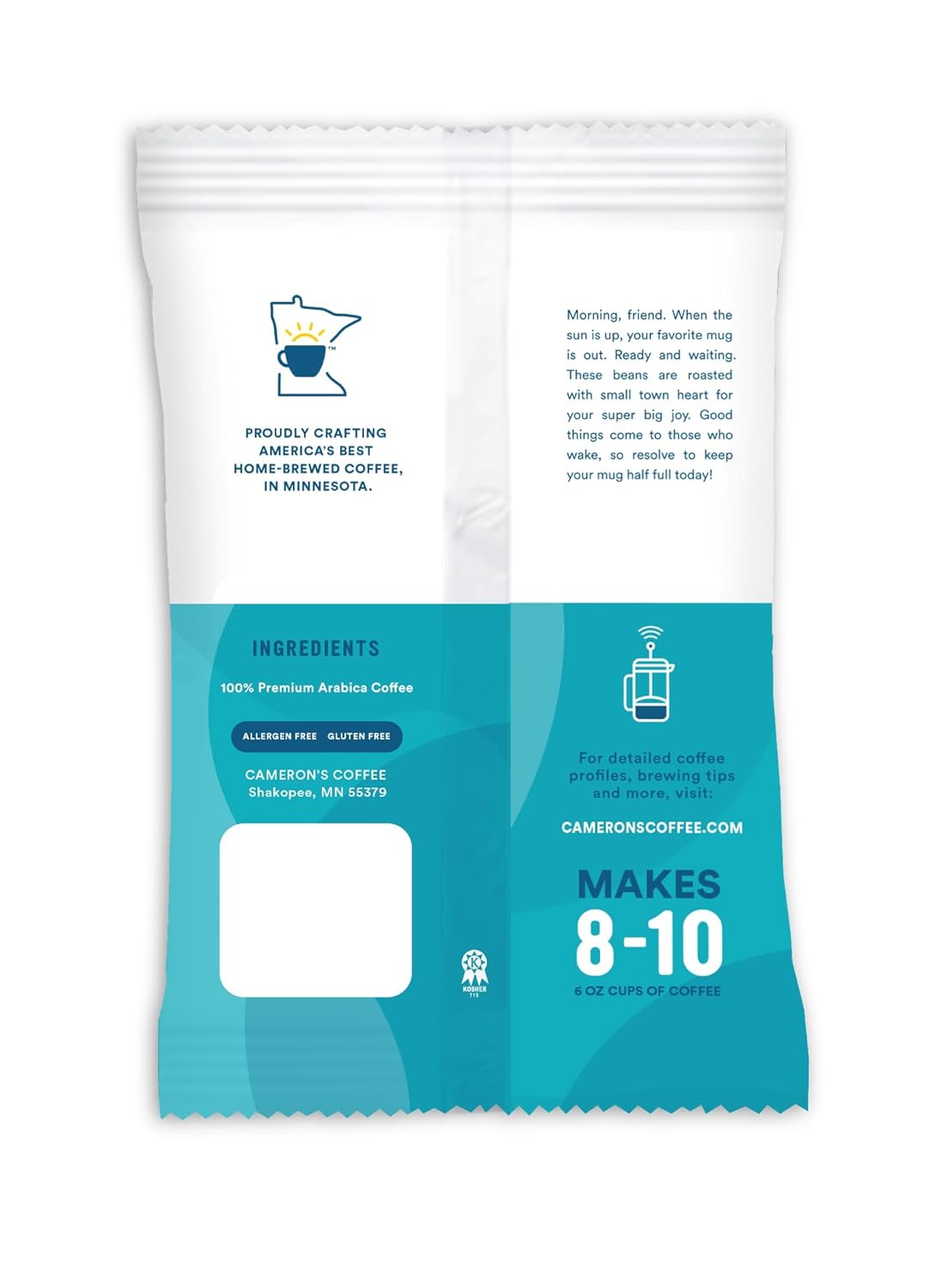 Cameron's Coffee Roasted Ground Coffee Bags, 100% Colombian, 2.5-Ounce, (Pack of 42)