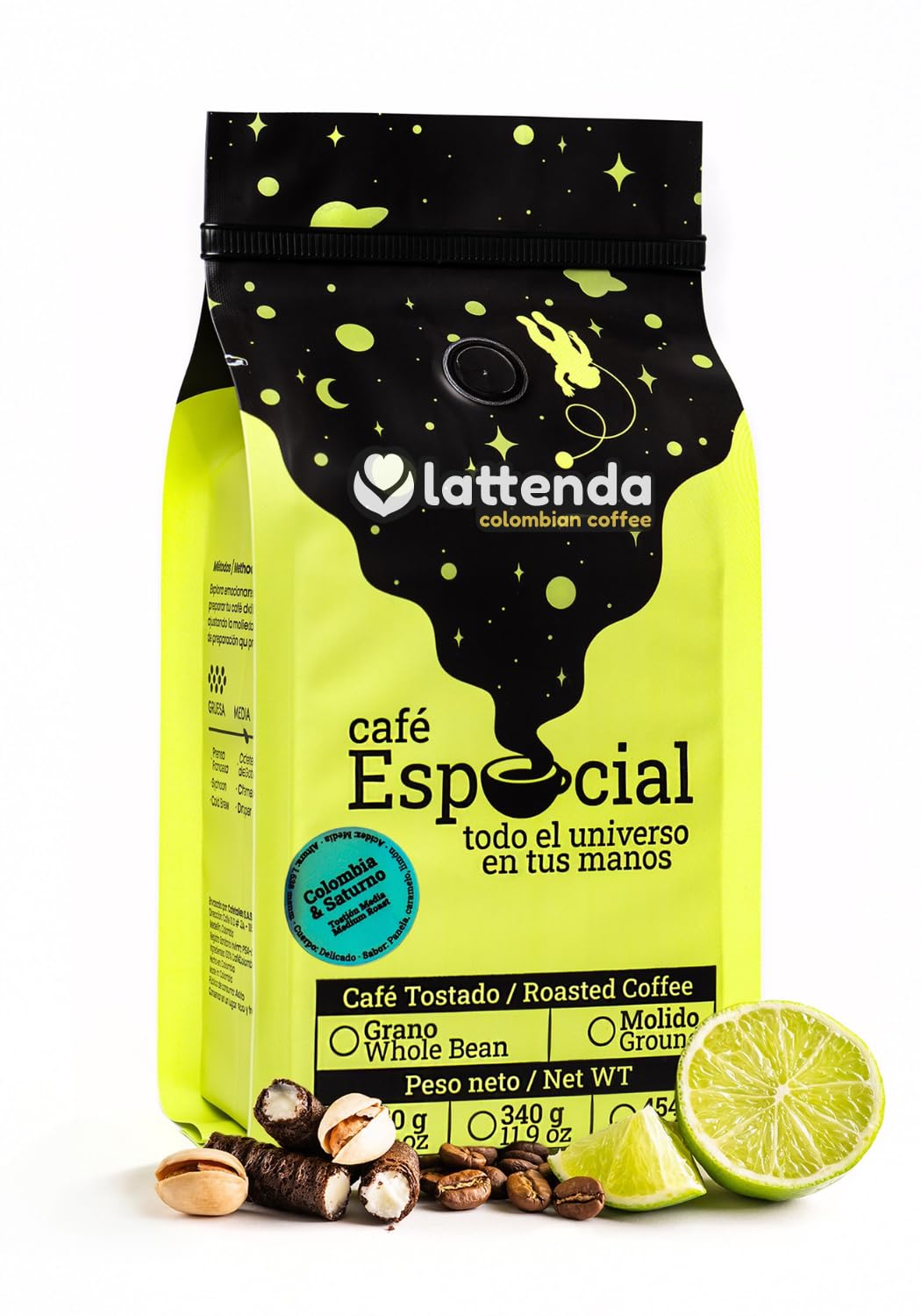 Lattenda Espacial Medium Roast Specialty Coffee (Ground) 454 Gr. - Caf Especial Colombiano Tostado