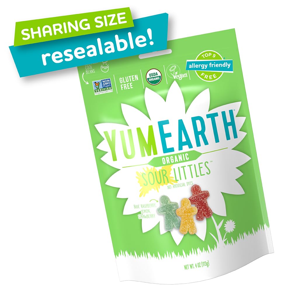 YumEarth Organic Easter Sour Littles Chewy Candy - Allergy Friendly (Top 9 Free), No Artificial Dyes or Flavors, Non GMO, Gluten Free, Vegan Candy Snacks - 4 Ounce (Pack of 1)