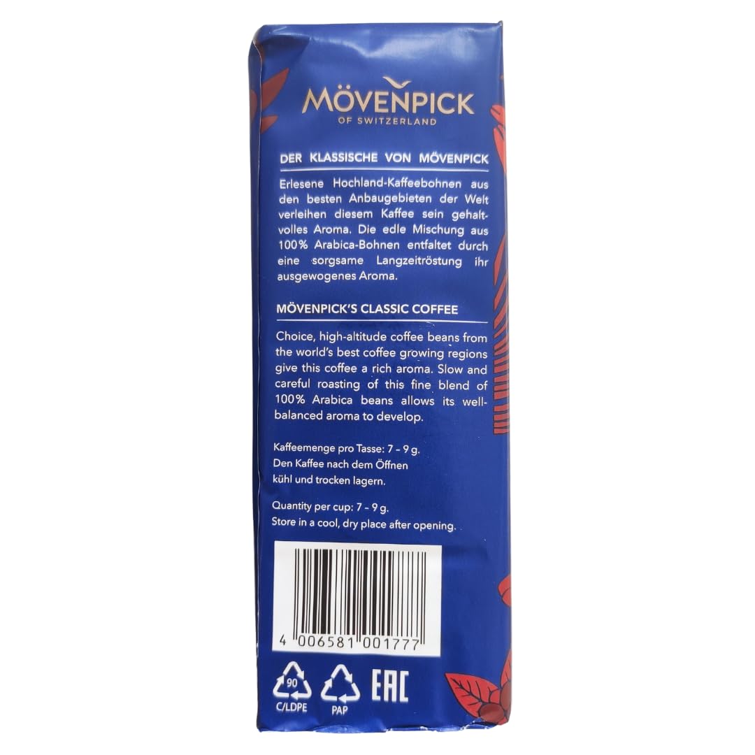 Mövenpick Himmlische Original German roast ground coffee 500g (pack of 2)