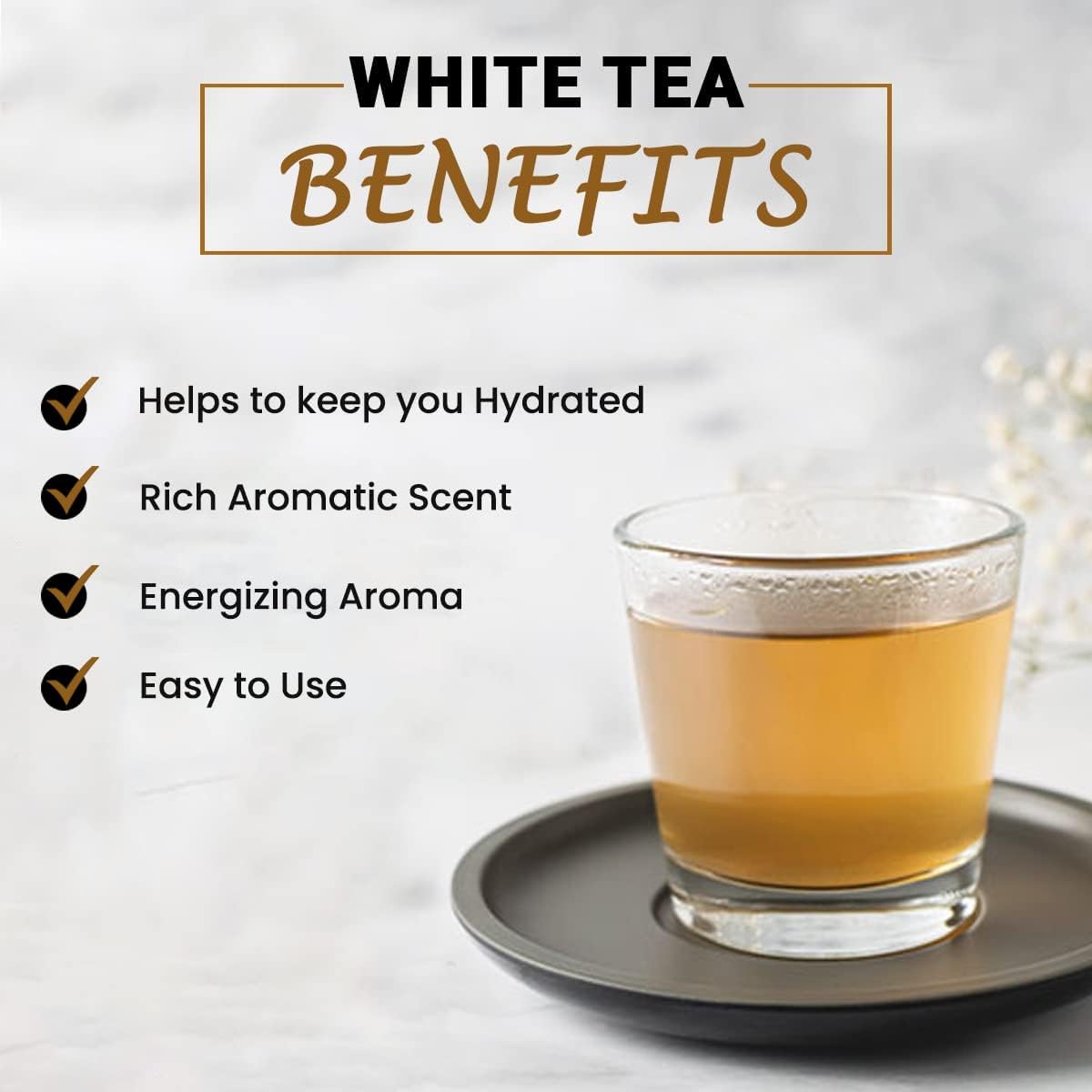 Tea4U White Ceylon Tea Bags - Handpicked Ceylon Tea from Sri Lanka's Finest Gardens - Rich & Fragrant Brew, Expertly Blended Smooth & Refreshing Flavor Convenient for Easy Brewing - 25 Tea Bags
