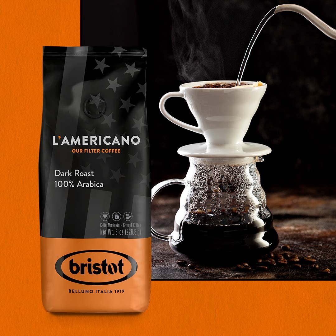 L'americano Filter Ground Coffee/Medium Roast+ 100% Arabica+DECAf/For Pour-over - French Press - Drip Coffee | 8oz/226.8