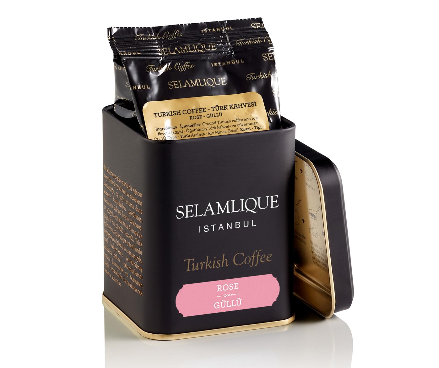 Selamlique's Authentic Ground Turkish Coffee with Rose Flavor (4.40oz)