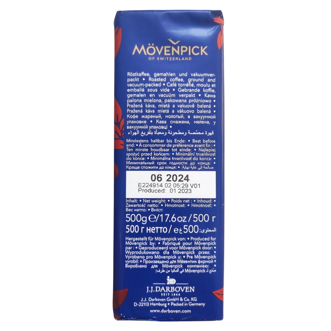 Mövenpick Himmlische Original German roast ground coffee 500g (pack of 2)