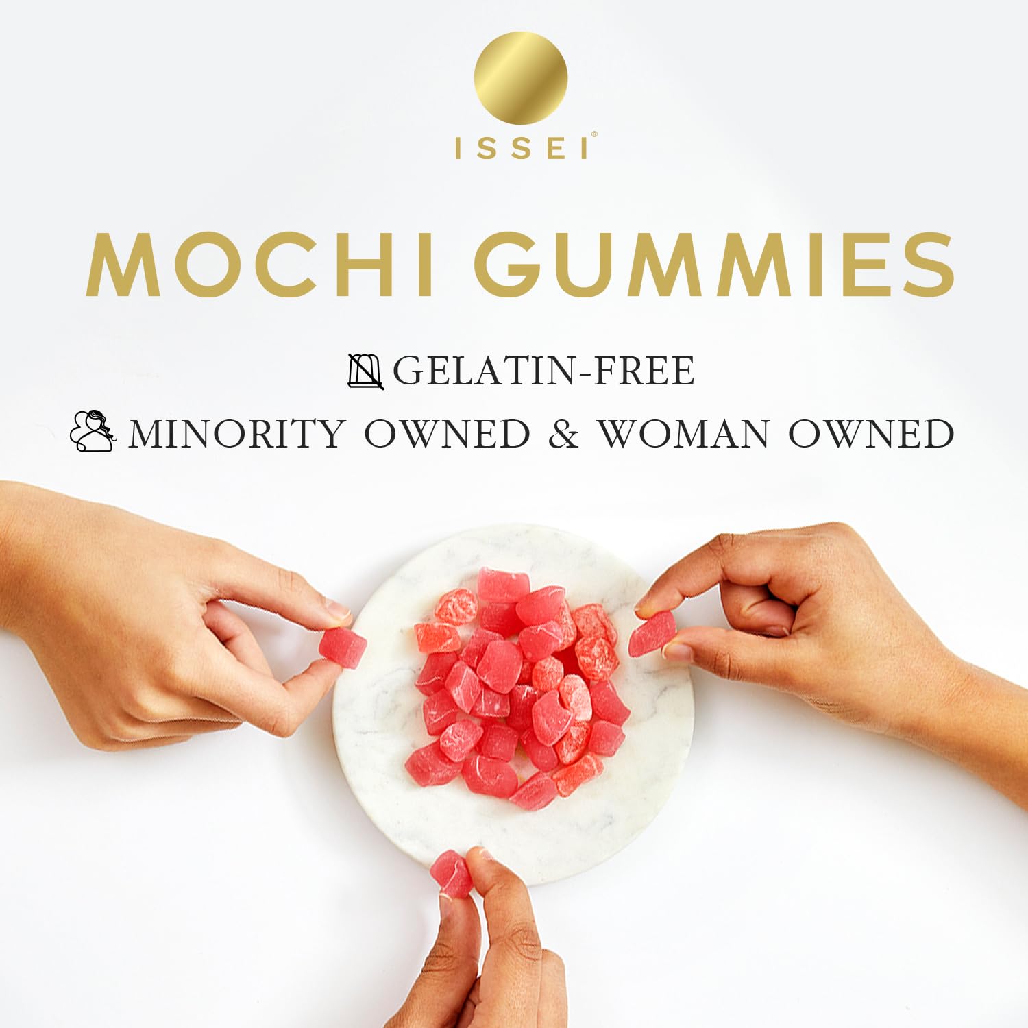 ISSEI Mochi Gummies Chewy Candy | Soft & Chewy | Award Winning | Gelatin-Free, Non-GMO, Kosher | Delicious Snack | 1.76 Oz (1.76 Ounce, WATERMELON)