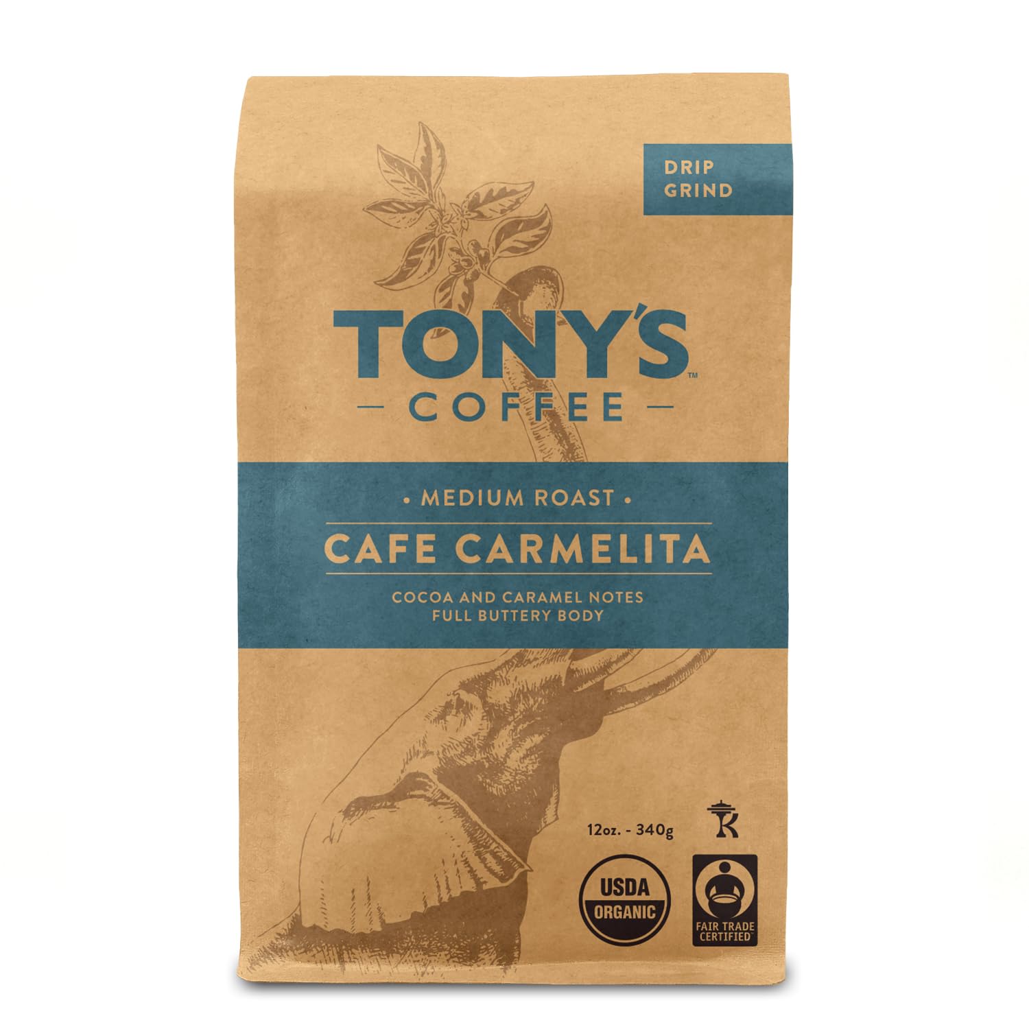 Tony's Coffee Cafe Carmelita Drip Grind Coffee, 12 oz