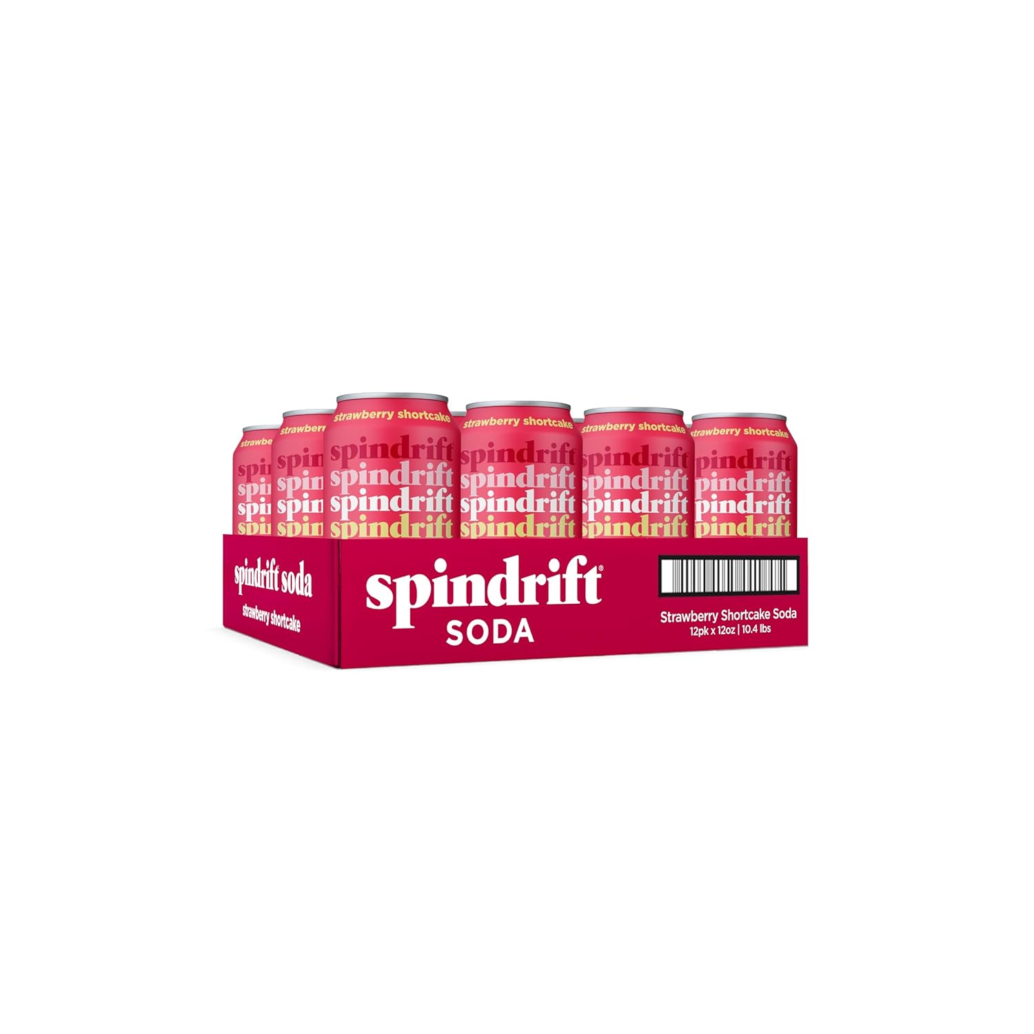 Spindrift Soda Strawberry Shortcake Soda with Real Squeezed Fruit 12 Pack Case
