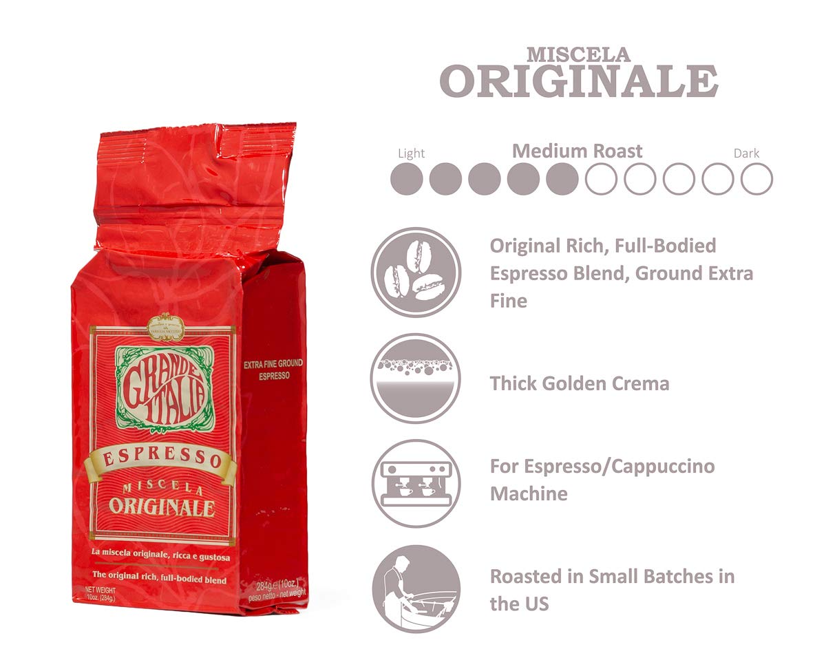 Grande Italia Espresso Ground (Ex Fine Ground, 10 oz)