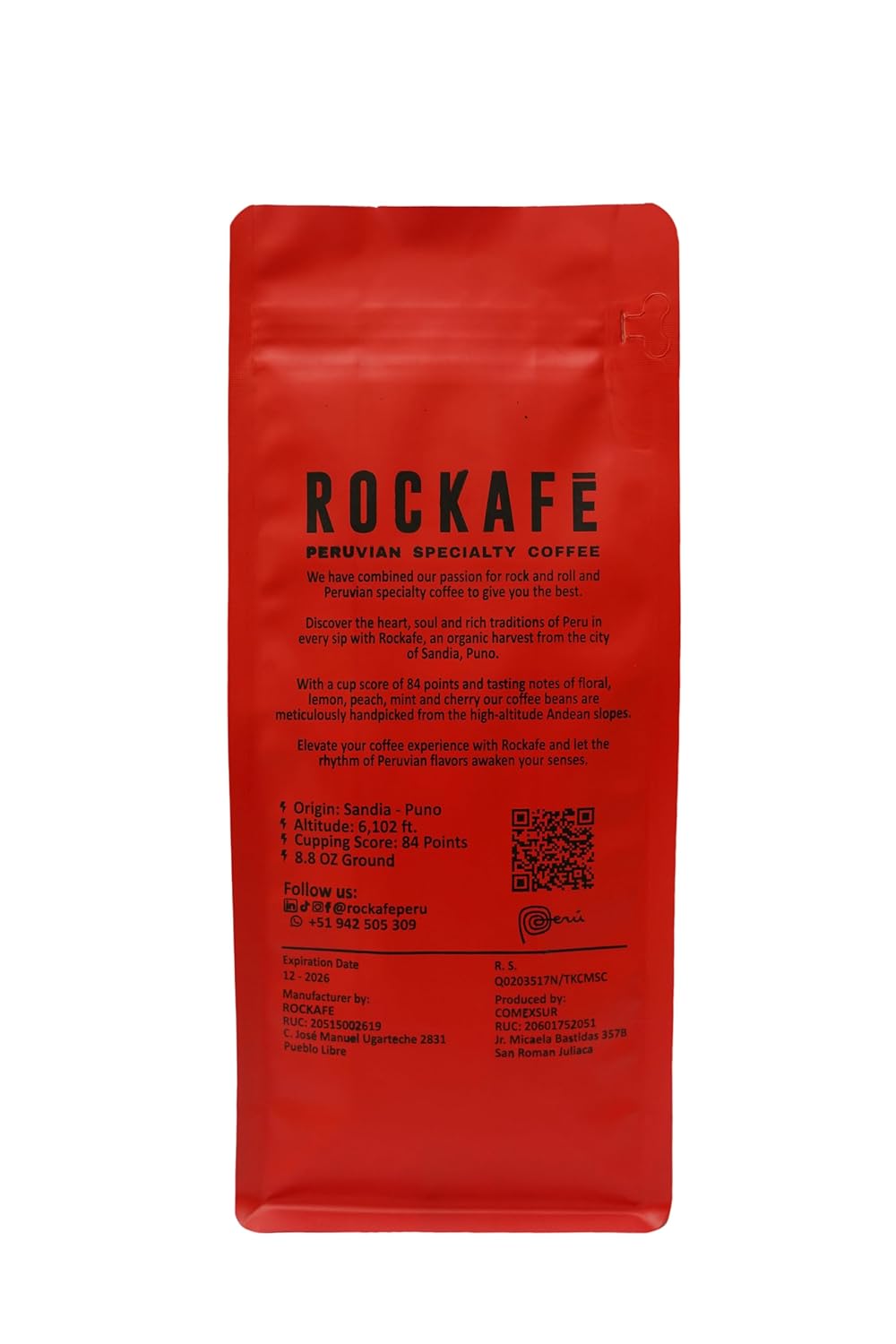 Rockafe Diablada Edition - 8.8 oz Bag of Peruvian Specialty Coffee - By Iky Store (Red Caturra and Bourbon) (1)