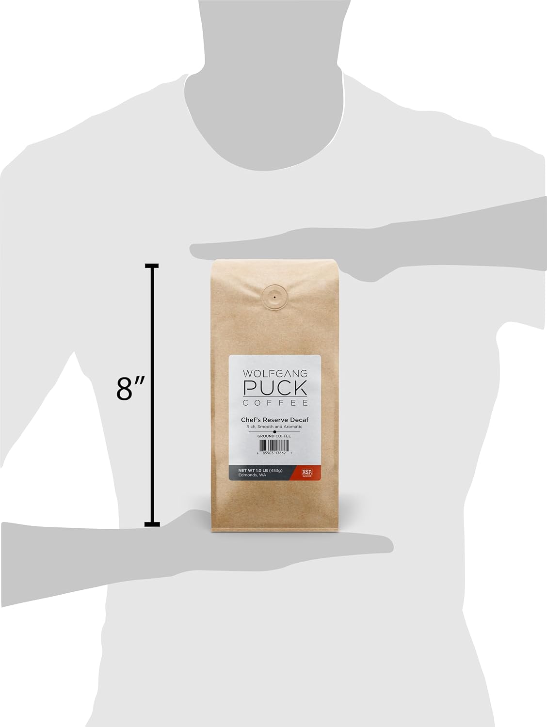 Wolfgang Puck Coffee, Chef's Reserve Decaf, Ground, 1 lb. bag (Pack of 1)