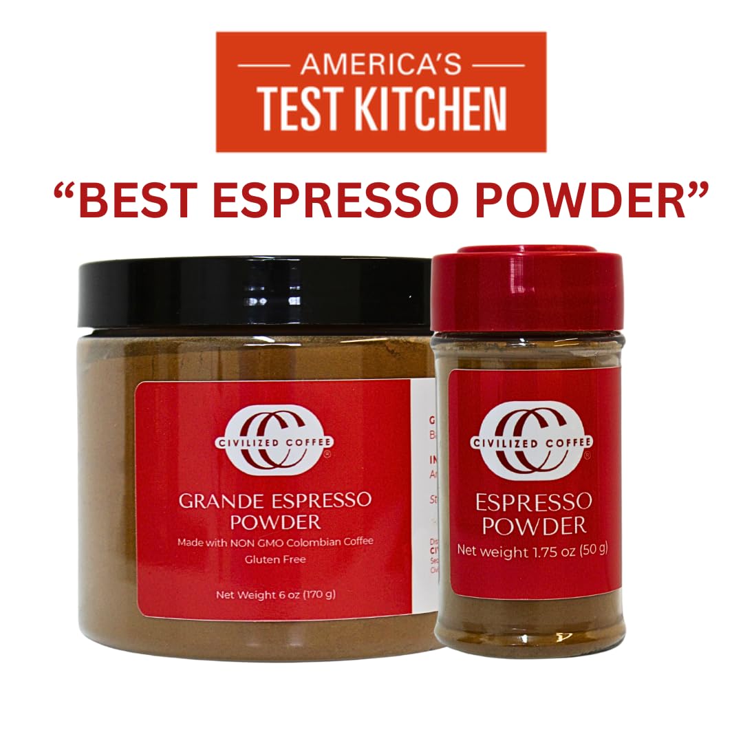 Civilized Coffee Espresso Coffee Powder for Baking & Smoothies, Non-GMO Colombian Coffee, Medium Roast, Fine ground (1.75 oz) (1)