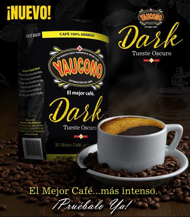 Yaucono Dark Roast Ground Coffee, Puerto Rico, 100% Arabica, 10 Ounce (Pack of 2)