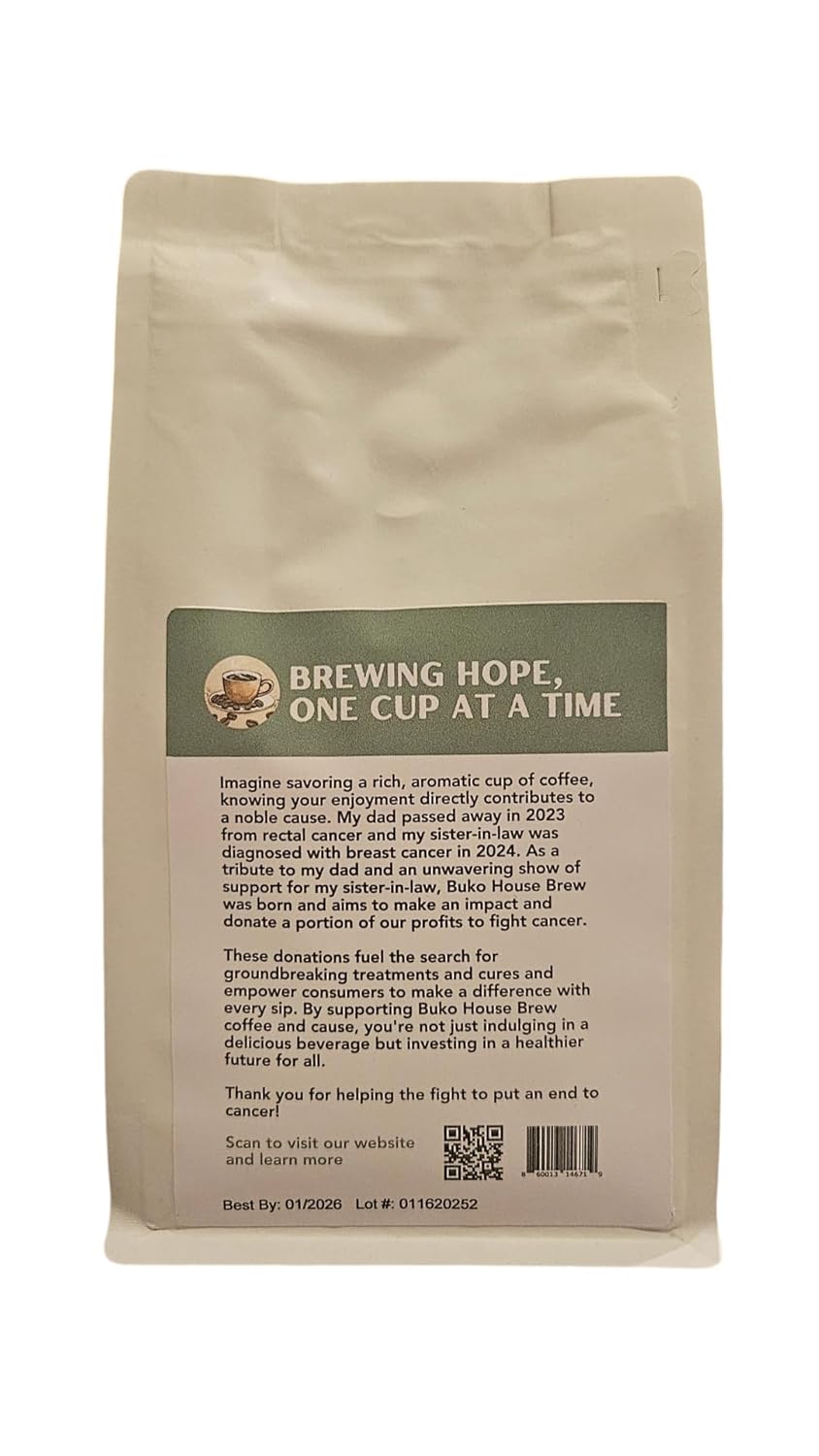 Buko House Brew Coffee, Medium Roast Ground Coffee, 12 oz, Cancer Research Support Donation