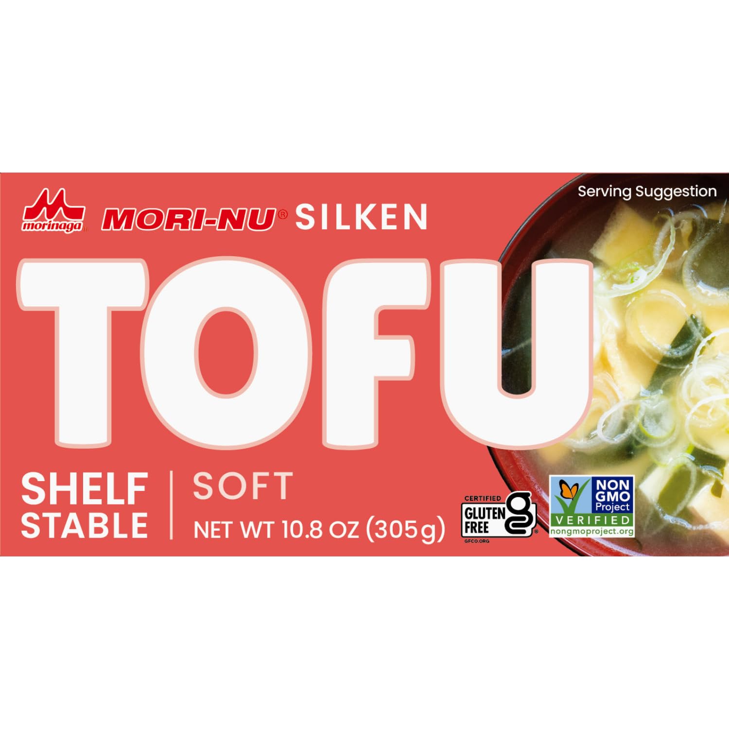 Mori-Nu Silken Tofu Soft, Velvety Smooth and Creamy, Low Fat, Gluten-Free, Dairy-Free, Vegan, Made with Non-GMO soybeans, KSA Kosher Parve, Shelf-Stable, Clean protein, 10.8 oz x 12 Packs