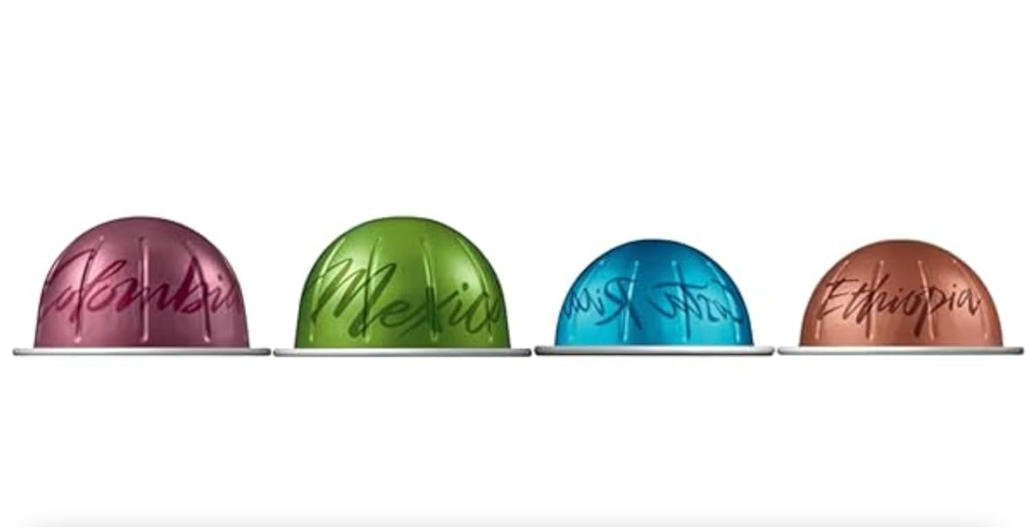 VLine Master Origin Variety Pack : MEXICO, COLOMBIA, ETHIOPIA, COSTA RICA, 40 Coffee capsules