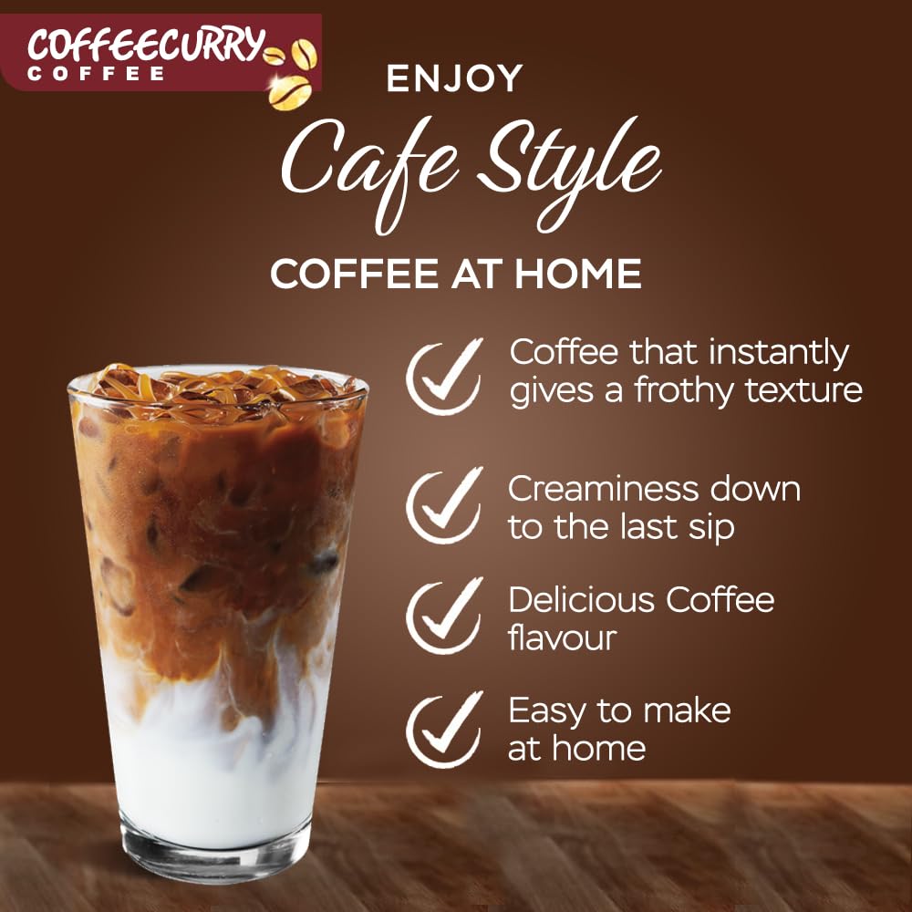 COFFEECURRY Mushroom Coffee (50 Grams, 1 Month Pack) - Mushroom Turkeytail, Cordyceps, Chaga Instant Coffee