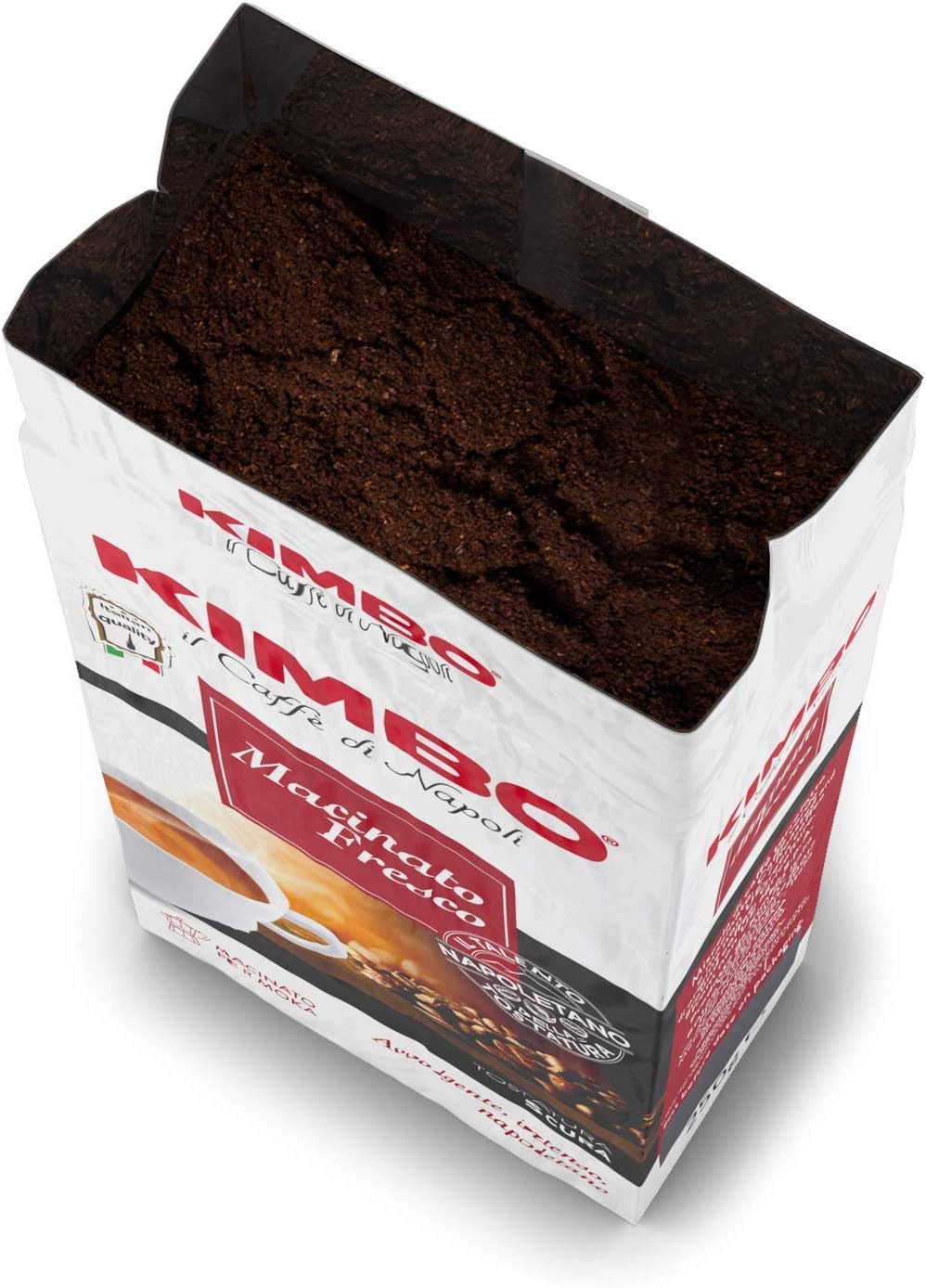 Kimbo:"Macinato Fresco" ("Italian Flavour Strong Taste") Roasted Ground Coffee 8.8 Ounce (250gr) Packages (Pack of 4) [ Italian Import ]