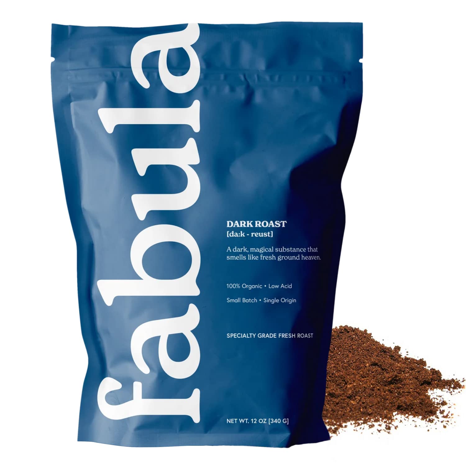 Fabula Low Acid Coffee, USDA Organic Ground Coffee Medium Roast - Non GMO - No Molds - Mycotoxins Pesticides Free - Single Origin Coffee - 12 oz