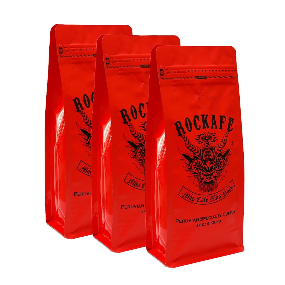 Rockafe Diablada Edition - 8.8 oz Bag of Peruvian Specialty Coffee - By Iky Store (Red Caturra and Bourbon) (1)