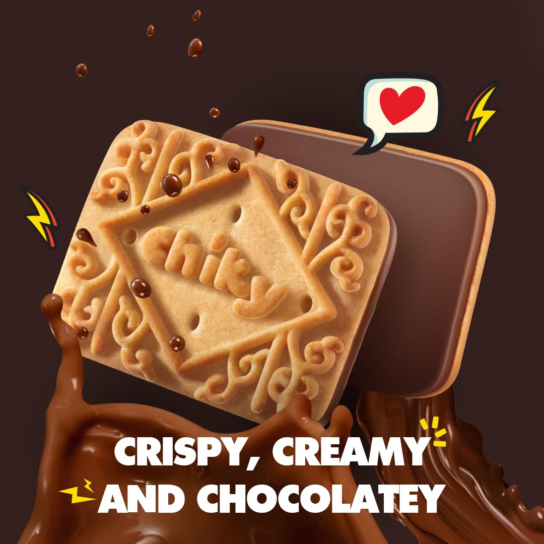Chiky Chocolate Fudge Cookies, Crunchy & Sweet, Smooth Cream Center, Crispy Texture That Melts In Every Bite, 16.9 ounces, 1 Box contains 3 Bags, each with 12 Individual Packs.