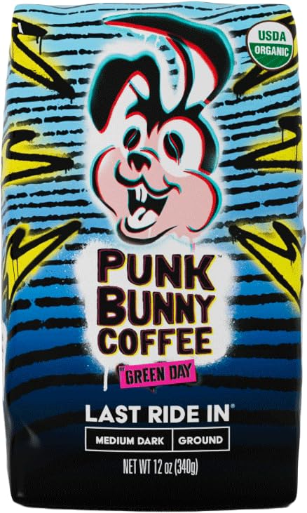 Punk Bunny Coffee Dark Medium Roast, Organic Ground Coffee, Last Ride In, 12 oz
