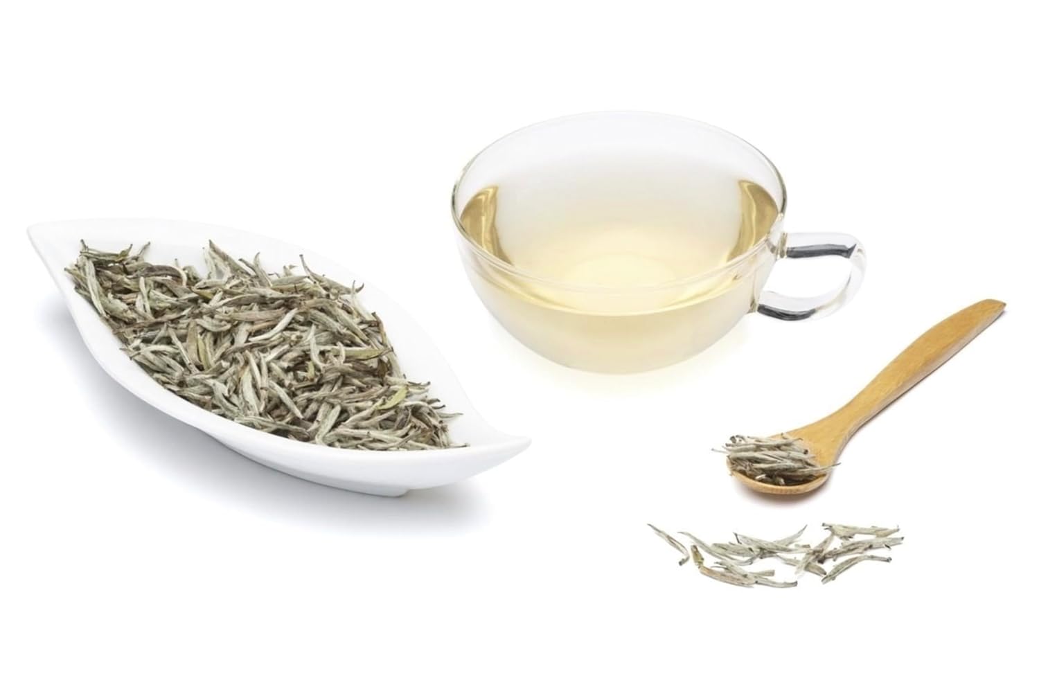 Premium White Silver Needle Tea Bags - Bai Hao Yinzhen Tea Triangles - Chinese Silver Tip White Tea - Low Caffeine Level