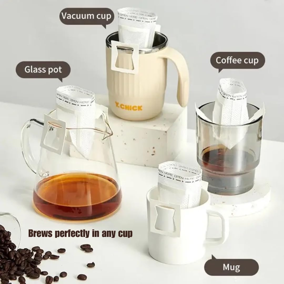 Hachidoori Single-Serve Portable Pour Over Drip Coffee – 7 Ready-to-Brew Packs with Ground Coffee & Filters | Fresh Coffee Anytime – Travel, Camping, Office.